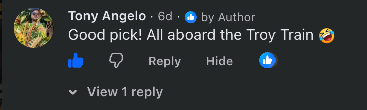 Member comment about Troy 1